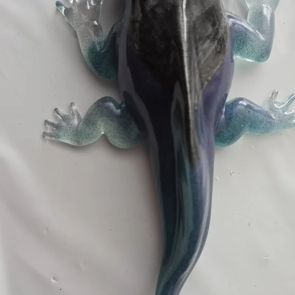 Metallic Gray Axolotl Aquarium Ornament - Decorative Fish Tank Accent - Picture 4 of 5